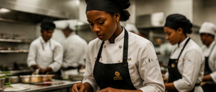 Chef plating in a professional training kitchen